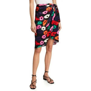 {Milly} Liza Wrap Poppy Print Skirt